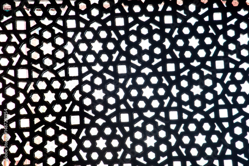 Old stone carving window, India.