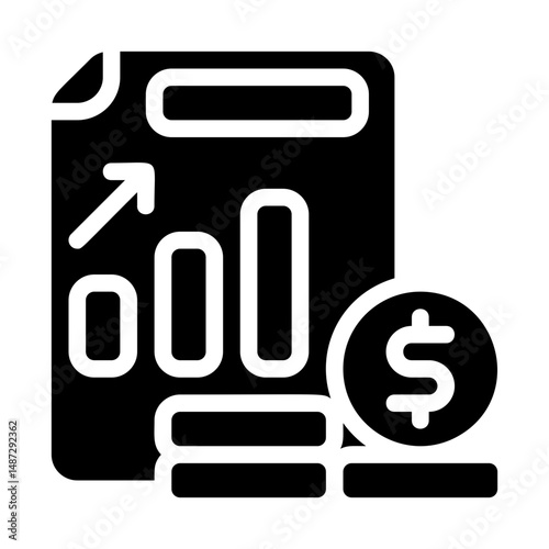 Annual income report Solid Icon