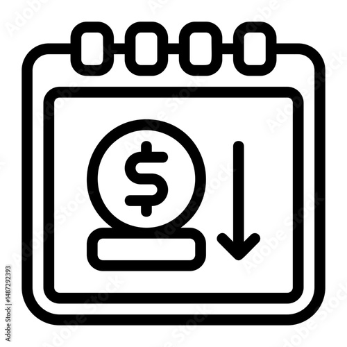 Daily income Line Icon