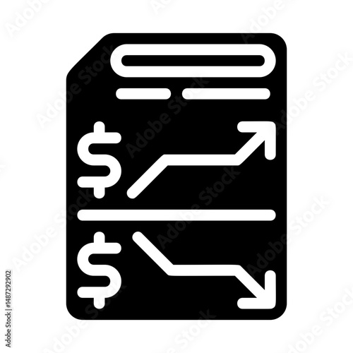 Profit & loss report Solid Icon