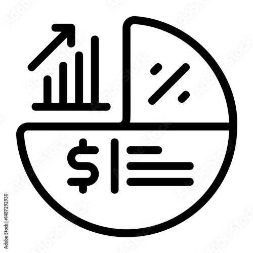 Profit margin Line Icon