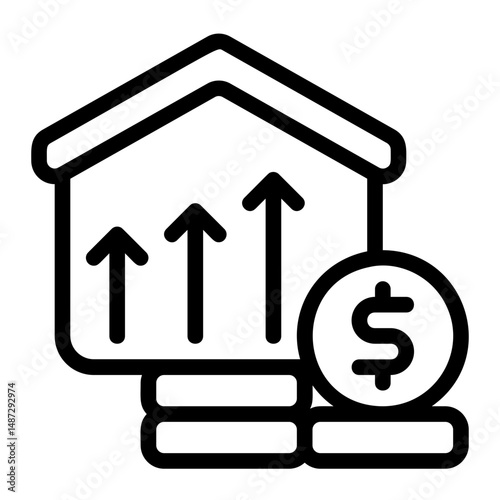 Rental income Line Icon