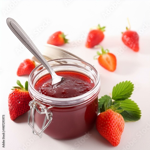 Wallpaper Mural strawberry jam with jam knife Torontodigital.ca