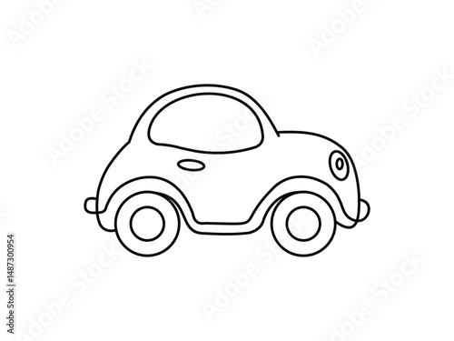 Hand drawn toy car illustration vector image template