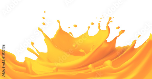 Transparent orange liquid splash. Juice background. Elements for your design. orange juice splashes