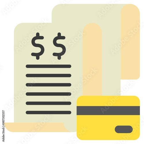 Credit Card flat color, mini illustration icon. use for modern concept, print, UI, UX kit, web and app development. Vector related to sales, logistic and ecommerce