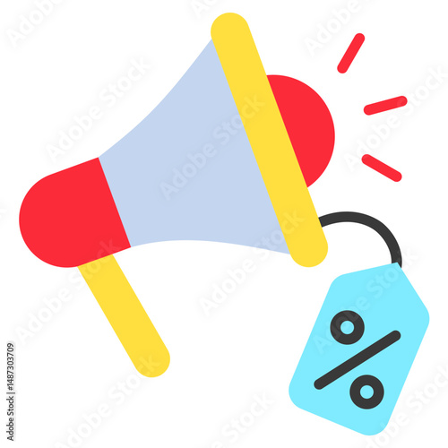 Promotion flat color, mini illustration icon. use for modern concept, print, UI, UX kit, web and app development. Vector related to sales, logistic and ecommerce
