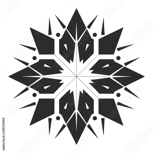 Simple flower mandala line art for henna tattoos and coloring book pages

