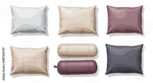 Decorative pillows in various shapes and textures