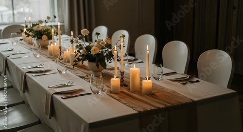 Elegant Dinner Party: Candlelit Table Setting