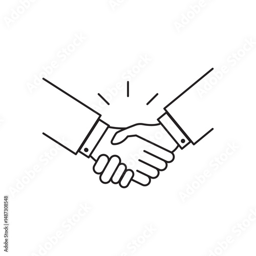 thin line handshake like partnership icon. simple black stroke trend modern people logotype graphic lineart art design element isolated on white. concept of simple two human arms and customer promise