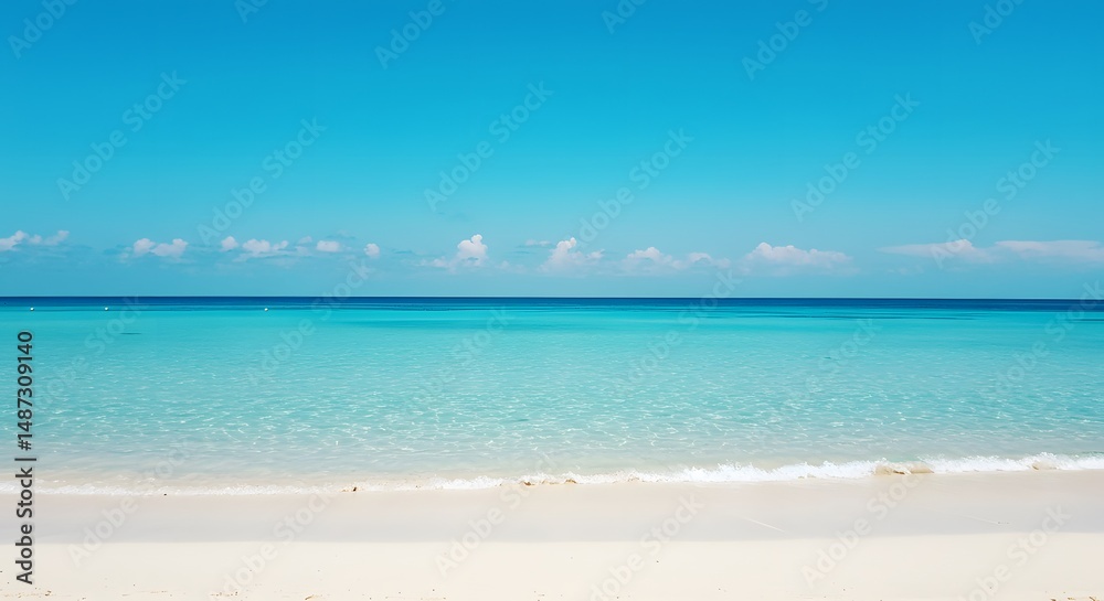 Serenity on a Pristine Tropical Beach: Azure Waters Meet White Sands Serenity on a Pristine Tropical Beach: Azure Waters Meet White Sands