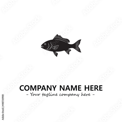 Fish silhouette logo company design vector illustration