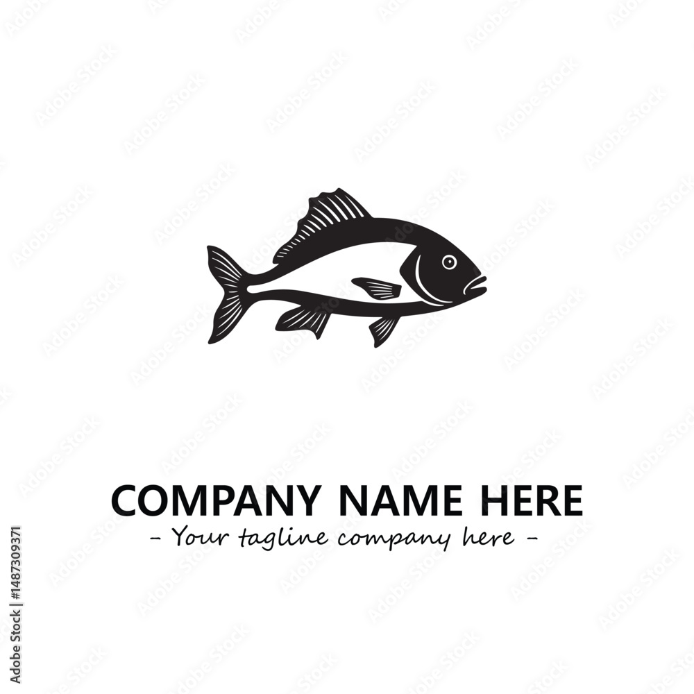 Obraz premium Fish silhouette logo company design vector illustration