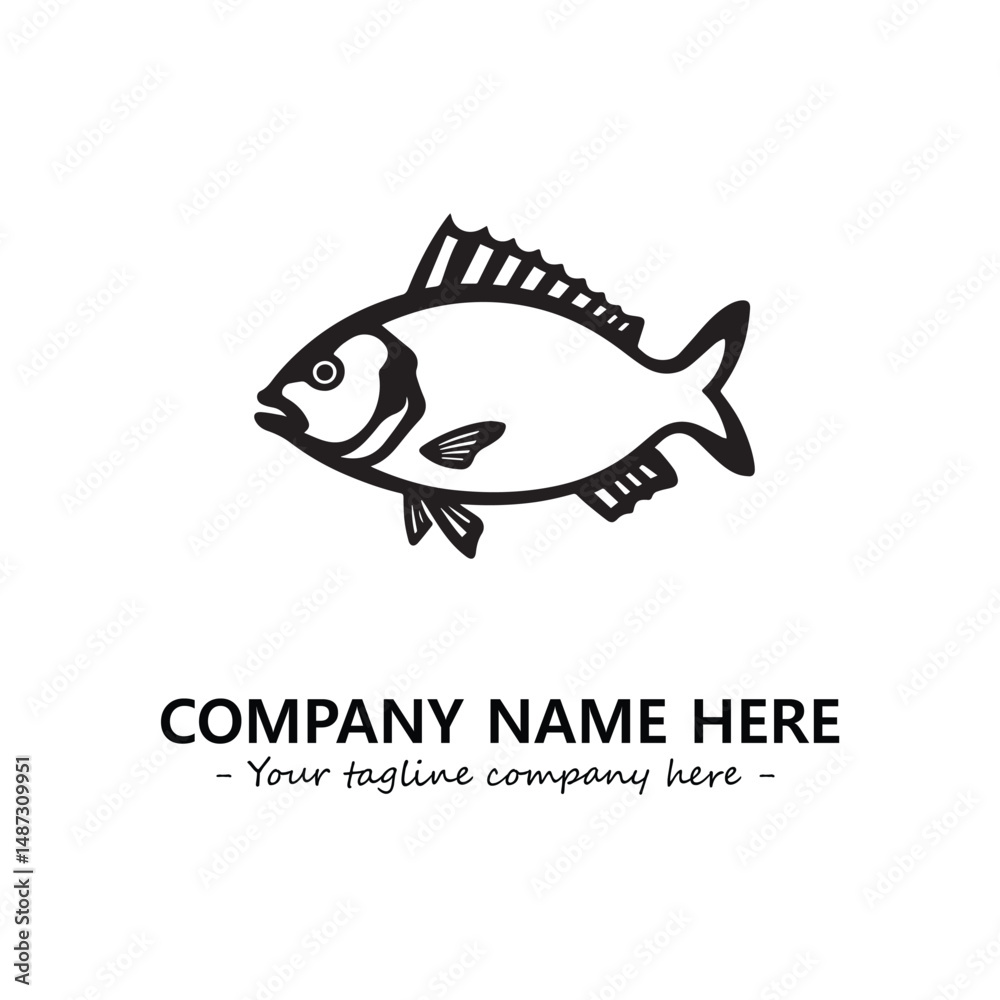 Obraz premium Fish silhouette logo company design vector illustration