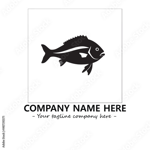 Fish silhouette logo company design vector illustration