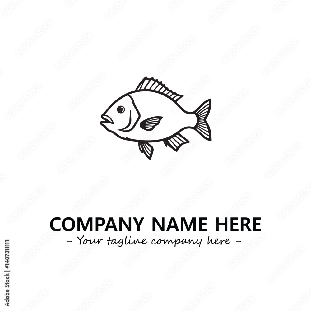 Obraz premium Fish silhouette logo company design vector illustration