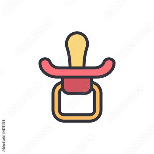 Stylized Baby Pacifier With Rounded Edges For Calming And Soothing