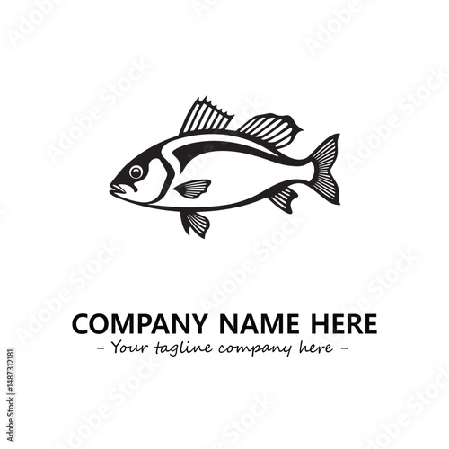 Fish silhouette logo company design vector illustration