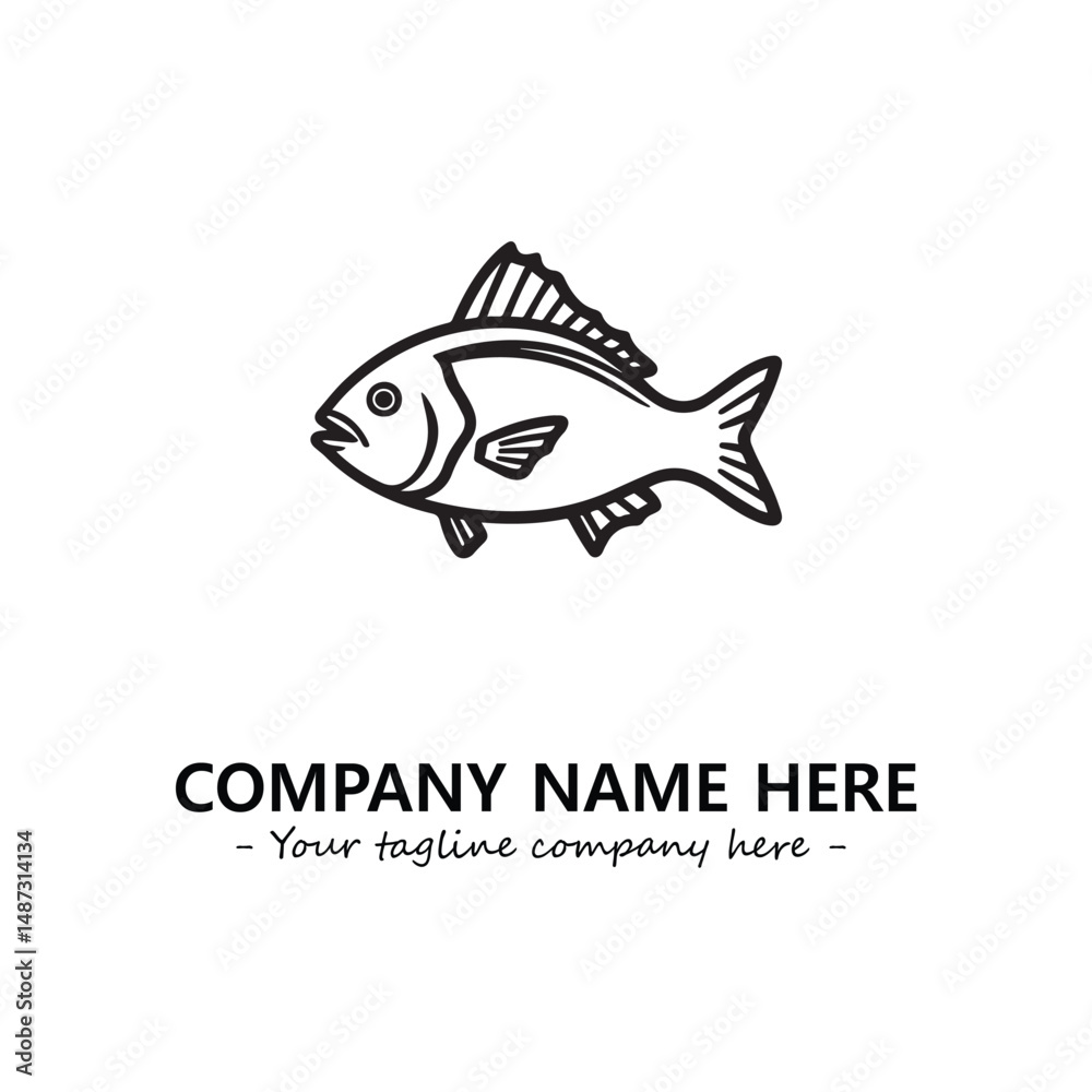 Obraz premium Fish silhouette logo company design vector illustration