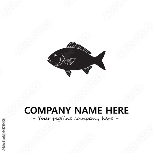 Fish silhouette logo company design vector illustration