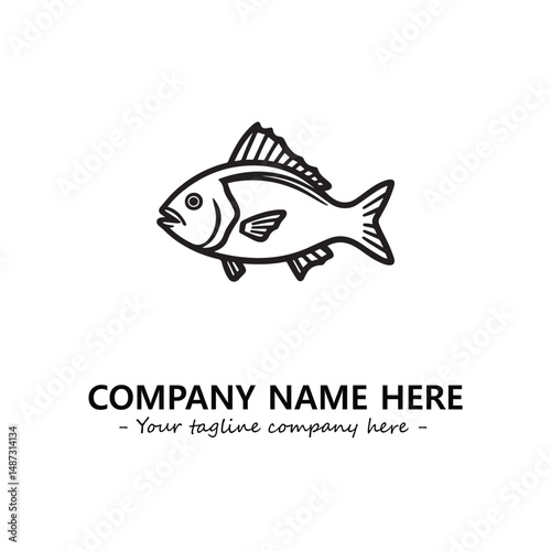 Fish silhouette logo company design vector illustration