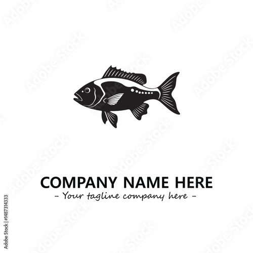 Fish silhouette logo company design vector illustration