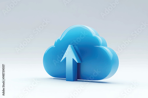"Cloud Upload Animation | 3D Blue Cloud with Arrow | Data Backup & Storage Concept | Modern Technology in 4K"

