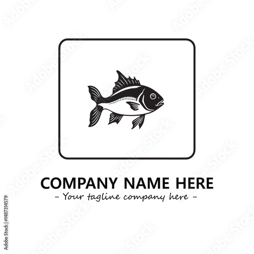 Fish silhouette logo company design vector illustration