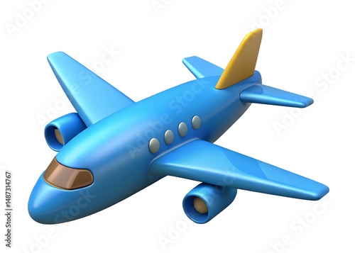 Modern 3D Plastic Plane Symbol for Travel Apps, Airline Logos, and Tourism Websites
