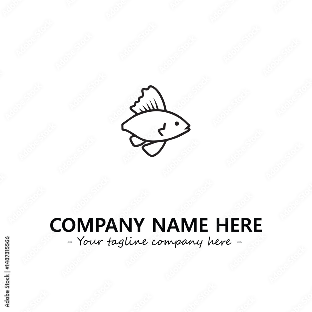 Obraz premium Fish silhouette logo company design vector illustration