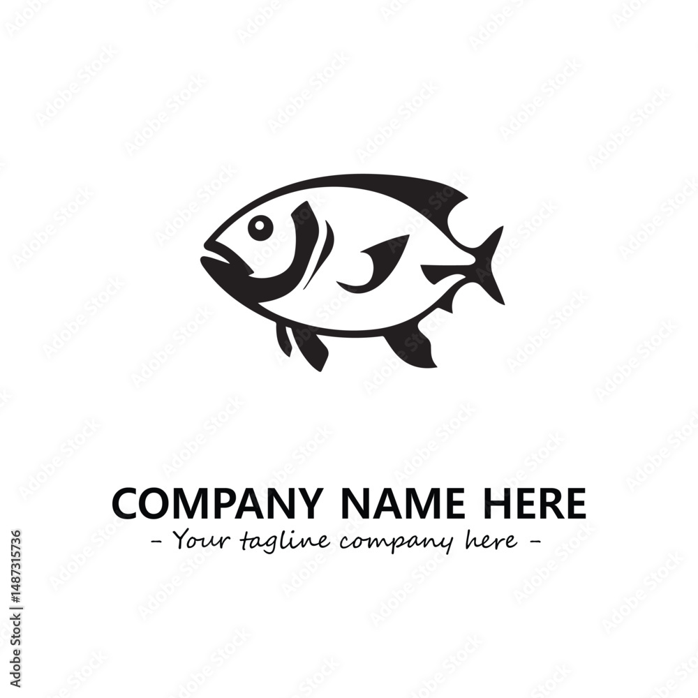 Obraz premium Fish silhouette logo company design vector illustration