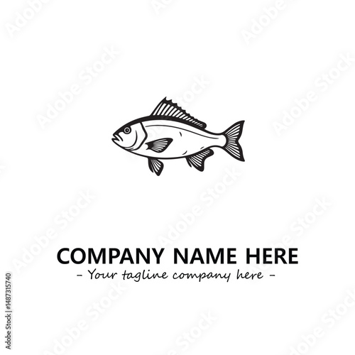 Fish silhouette logo company design vector illustration