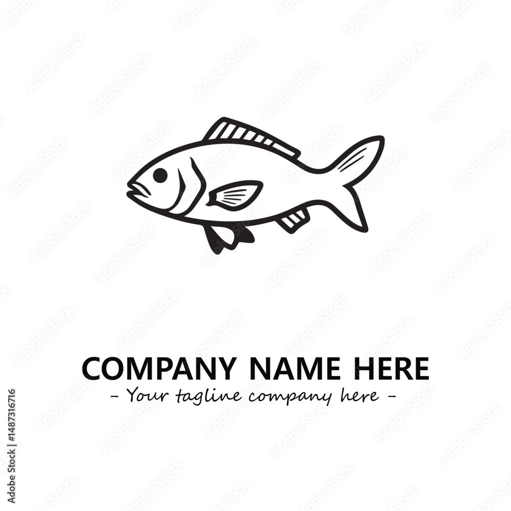 Obraz premium Fish silhouette logo company design vector illustration