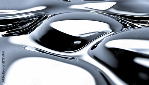 Wallpaper Mural Abstract image of flowing, reflective liquid metal; sleek, modern, and dynamic texture. Ideal for tech, design, or luxury branding. Torontodigital.ca