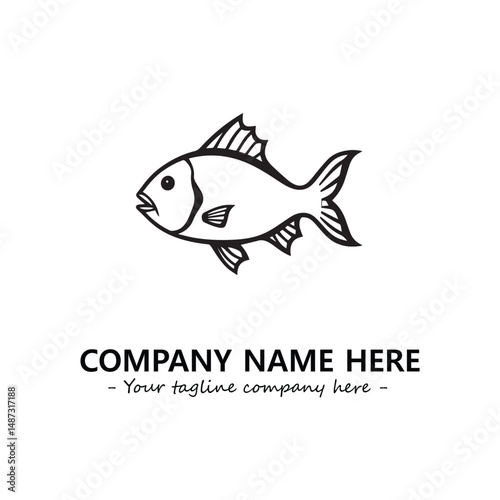 Fish silhouette logo company design vector illustration