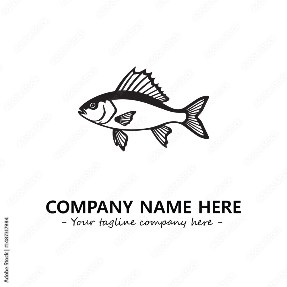 Obraz premium Fish silhouette logo company design vector illustration