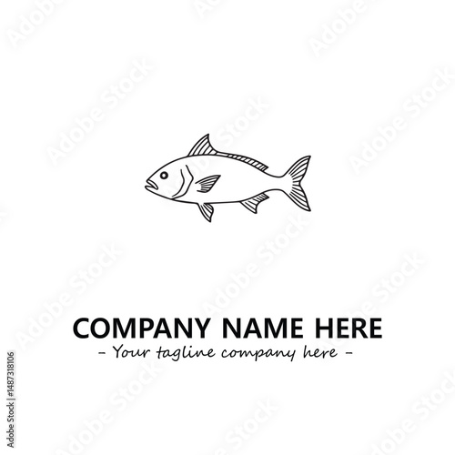 Fish silhouette logo company design vector illustration