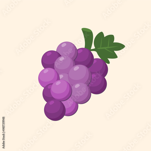 Grapes vector illustration. Fruit cartoon. Delicious and healthy food illustration