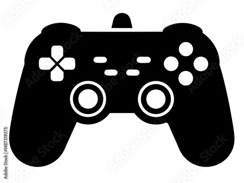 Game controller silhouette vector, Video game controller, joystick