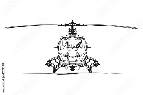 Helicopter line art 
