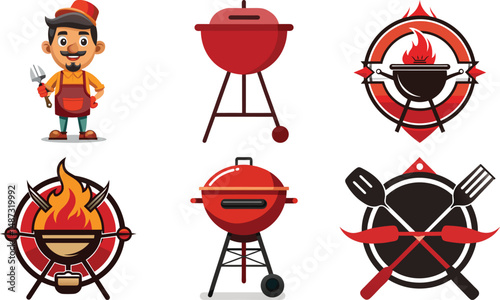  American BBQ ribs cooking on grill
 Backyard Barbecue Bliss with Juicy Grilled Meats
Keywords, It's BBQ Grilling Time!