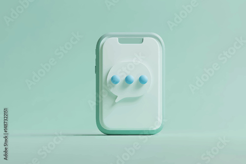 "3D Mobile Chat Icon Animation | Messaging & Real-Time Communication Symbol | Speech Bubble with Dots in 4K"

