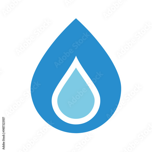 Abstract blue water drop illustration graphic design isolated on a clean white background