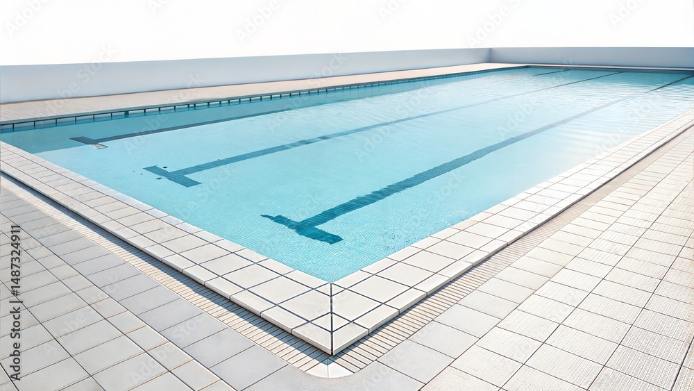 Obraz premium Isolated swimming pool with clear water on white background