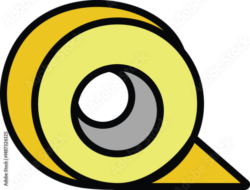 Colorful Adhesive Tape Roll Icon Illustration