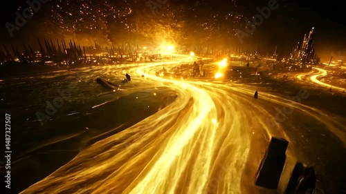 Ethereal Radiance of Light in Dark Cosmic Landscape