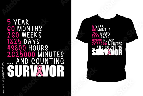 5 year cancer survivor Quotes svg, Cancer Svg, t-shirt design for prints, Cancer t-shirt design cut file