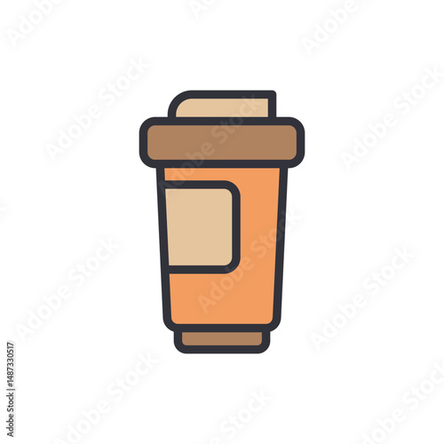 Stylized Coffee Cup Illustration With A Modern Minimalist Design
