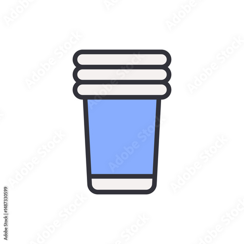 Stacked Disposable Cups Graphic Illustration On A Transparent Layout